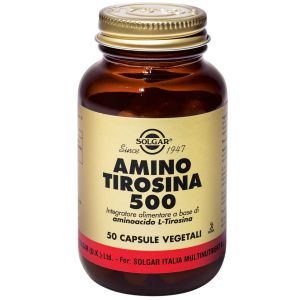 Solgar Amino Tirosina 500 Integratore Tiroide 50 Capsule Vegetali