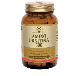 Solgar Amino Ornitina 500 Integratore Depurativo 50 Capsule Vegetali