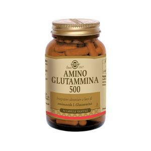 Solgar Amino Glutammina 500 Integratore Memoria 50 Capsule Vegetali