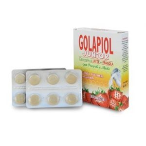 Golapiol Junior Pastiglie a Base di Propoli e Miele Gusto Latte e Fragola 24 Compresse