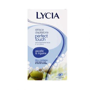 Lycia Depilatory Strips Underarms and Groin Normal Skin 20 Strips + 2 Post Depilation Wipes