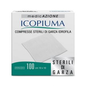 Icopiuma Compresse Sterili di Garza Idrofila 10x10 cm 100 Pezzi