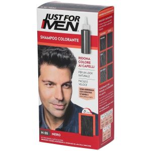 Just For Men Shampoo Colorante H55 Nero Attivatore Chiaro 38,5ml + Base Colore 27,5ml