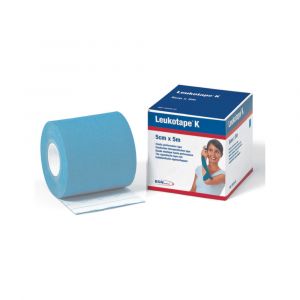 Leukotape K Taping Benda Adesiva Fisioterapeutici Rotolo Azzurro 5cmx5m