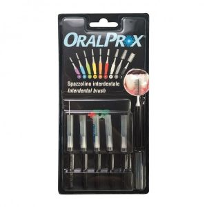 Oralprox blister da 6 spazzolini interdentali misura 8 colore nero