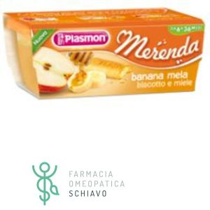 Plasmon La Merenda Dei Bambini Banana Mela Biscotto Miele 2x120g