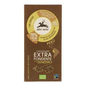 Tavoletta di Cioccolato Fondente Bio i Zenzero Dell'ecuador Fairtrade 50g