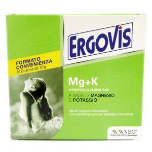 Ergovis Mg+K Integratore di Magnesio e Potassio 30 Bustine