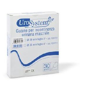 Urosystem 30 Guaine Donna per Incontinenza + 30 Strisce Biadesive Taglia 3 Diametro 30 mm
