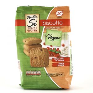 NutriSì Biscotti Ai Frutti Rossi Vegani Senza Glutine 250 g