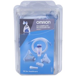 Omron A3 Complete Kit Ricambio Ampolla Regolabile + Tubo + Mascherina Pediatrica + Mascherina Adulti + Forcelle Nasali + Boccaglio