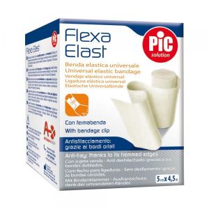 Pic Flexa Elast Benda Elastica Bianca Fermabenda 5 Cm X 4,5 M