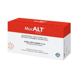 Mucalt Flu Integratore Raffreddore 8 Stick Monodose 15 ml