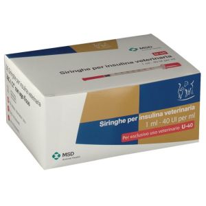 MSD Siringa Per Insulina Veterinaria Con Ago 29G 40 ui/ml 30 Pezzi