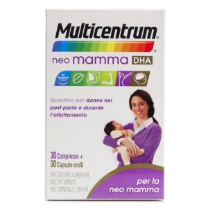 Multicentrum Neo Mamma DHA Integratore Vitamine e Minerali 30 Compresse+30 Capsule Molli