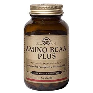 Solgar Amino BCAA Plus Integratore Aminoacidi Ramificati 50 Capsule Vegetali