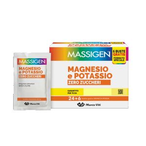 Massigen Magnesio Potassio Zero Zucchero 24 Bustine + 6 Bustine