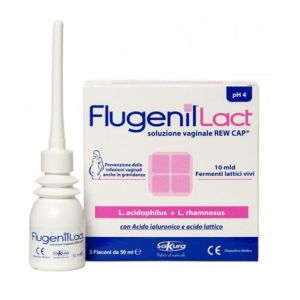 Flugenil Lact Soluzione Vaginale Interna A Base di Fermenti Lattici 3 Flaconi da 50ml + 3 Applicatori Monouso
