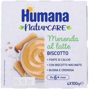 Humana Merenda Latte Biscotto 4 Pezzi da 100g