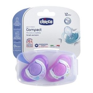 Chicco Succhietto Physio Compact in Silicone Girl +12m 2 Pezzi