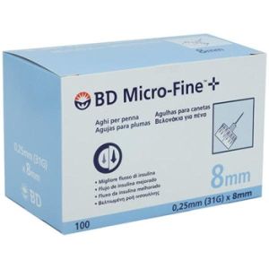 Ago per Penna da Insulina Bd Microfine Gauge 31 8mm 100 Pezzi