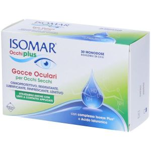 Isomar Occhi Plus Gocce Oculari per Occhi Secchi All'acido Ialuronico 0,25% 30 Flaconcini  Globuli Contenitore MONOdose