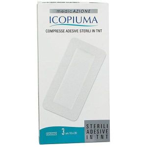 Icopiuma Compresse di Garza Adesiva Sterile In Tnt 10x20 Cm 3 Pezzi