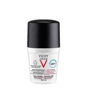 Vichy homme deodorante anti-traspirante anti-macchie 48h pelle sensibile 50 ml
