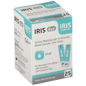Iris Evo Strisce per Misurazione Glicemia 25 Pezzi