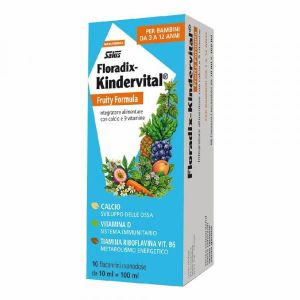 Floradix Kindervital Fruity Formula Potenziata 10 Flaconcini Monodose X 10ml per Bambini da 3 A 12 Anni