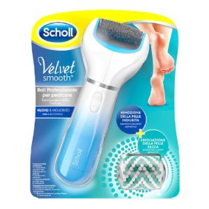 Scholl velvet smooth roll professionale per pedicure + spazzola esfoliante