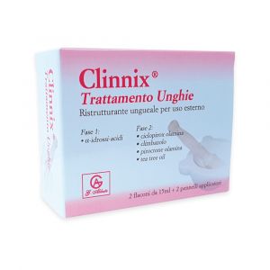 Clinnix trattamento unghie 2 flaconi 15 ml + 2 pennelli applicatori