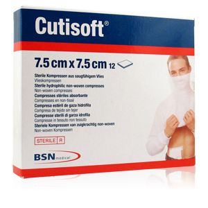 Garza Idrofila Compressa Cutisoft Tessuto Non Tessuto 7,5x7,5 Cm 12 Pezzi