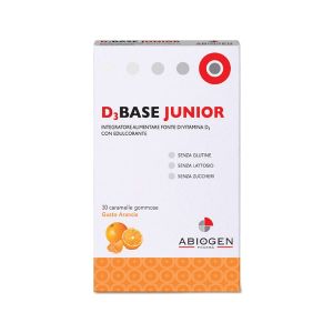 Abiogen D3base Junior Integratore di Vitamina D Bambini 30 Caramelle Arancia