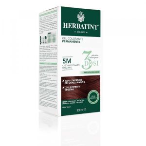 Herbatint Tintura per Capelli Gel Permanente 5m Castano Chiaro Mogano 3 Dosi 300ml