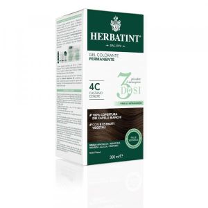 Herbatint Tintura per Capelli Gel Permanente 4c Castano Cenere 3 Dosi 300ml