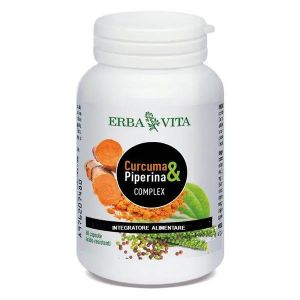 Erba Vita Curcuma & Piperina Complex Integratore Metabolismo 60 Capsule