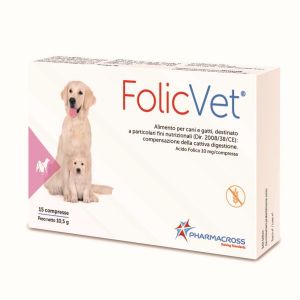 Pharmacross Folicvet Mangime Complementare Per Cani E Gatti 15 Compresse 5mg