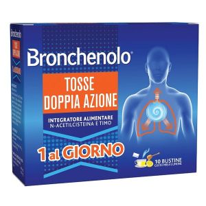 Bronchenolo Tosse Doppia Azione 1 Al Giorno Integratore per La Tosse 10 Bustine