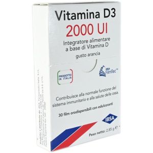 Vitamina D3 2000 Ui Ibsa Integratore di Vitamina D3 30 Film Orodispersibili