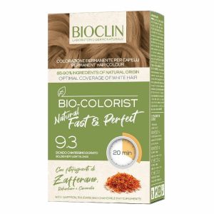 Bioclin Bio Color Fast&perfection 9,3 Biondo Chiaro Dorato Crema Colorante 60ml + Rivelatore In Crema 60ml + Bio Colorshampoo 10ml + Bio Color Maschera 10ml