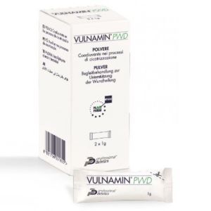 Vulnamin PWD Medicazione Interattiva in Polvere di Sodio Jaluronato e Aminoacidi 2 Stick Pack