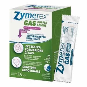 Zymerex Gonfiore Gas Doppia Azione i S+e Complex 20 Bustine  da 2g Globuli Contenitore MONOdose
