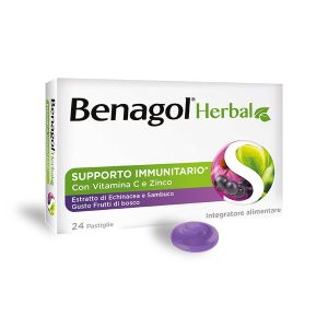 Benagol  Herbal Supporto Immunitario i Vitamina C e Zinco Gusto Frutti di Bosco