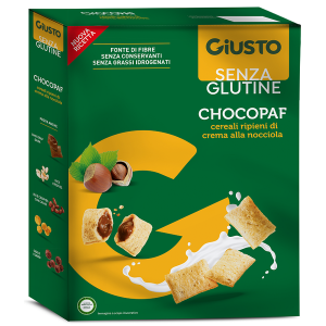 Giusto Senza Glutine Chocopaf Cereali Ripieni di Crema Alla Nocciola 300g