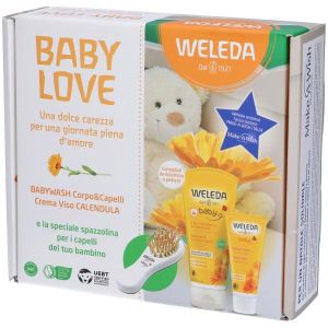 Weleda Cofanetto Baby Bagnoschiuma 50ml  Crema Viso Calendula 200ml + Spazzolina