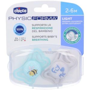 Chicco Physoforma Light Succhietto Silicone Azzurro 2 Pezzi 2-6 Mesi
