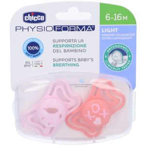 Chicco Physoforma Light Succhietto Silicone Rosa 2 Pezzi 6-16 Mesi