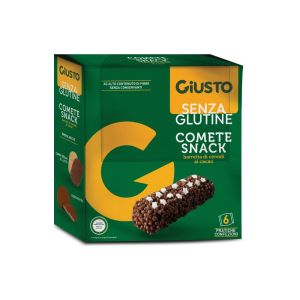 Giusto Senza Glutine Comete Snack Barretta di Cereali Al Cacao 10g