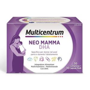 Multicentrum Neo Mamma Dha Integratore Multivitaminico Vitamina B C D3 Acido Folico 30 Cpr+30 Compresse